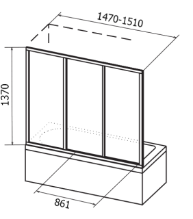 Шторка на ванну Ravak Supernova AVDP3-150 40VP010241 Rain профиль белый
